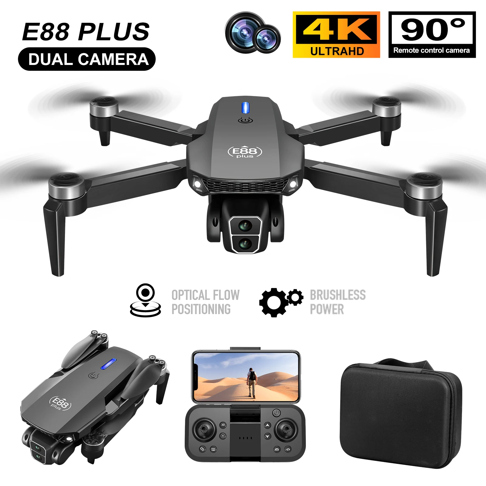 Rc Helicopter Electric - 새로운 E88 Plus 쿼드콥터 드론: 90