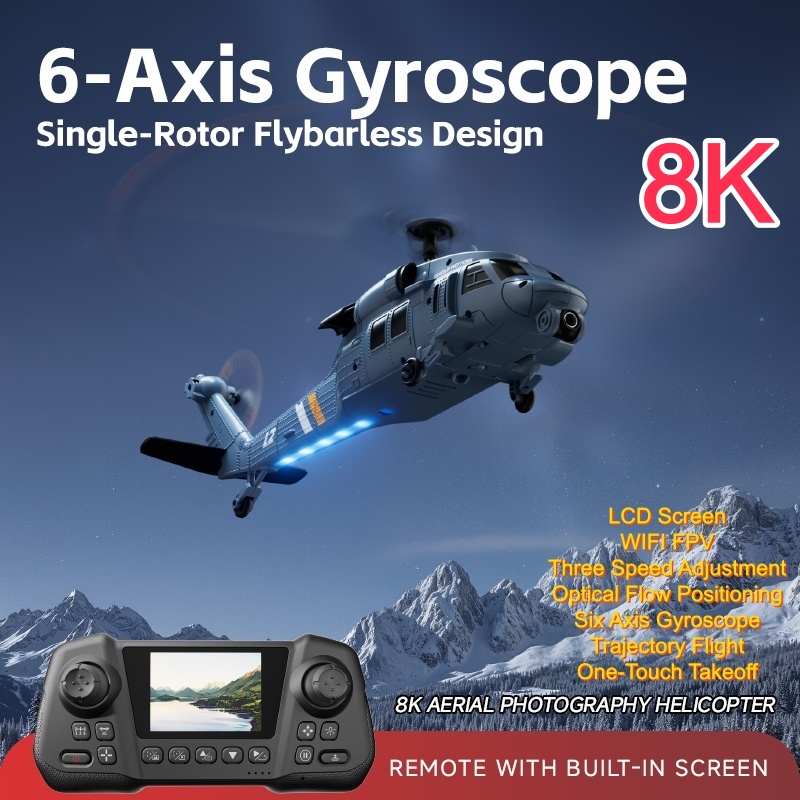 Rc Helicopter Single Rotor - 군용 원격 조종 스크린 헬리콥터 6축