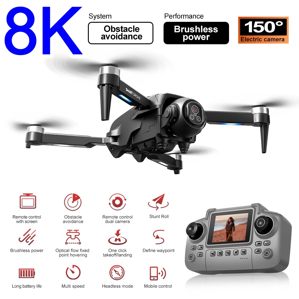 브러시리스 8K 드론 HD 150 탑재 ° 전기 듀얼  - Rc Helicopter Large 리뷰 및 가격