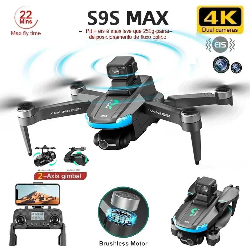 새로운 S9S MAX 미니 드론 4K 2축 PTZ HD - Rc Helicopter Case 리뷰 및 가격