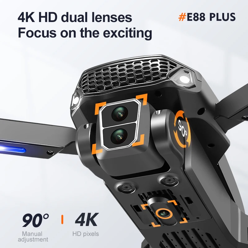 새로운 E88 Plus 쿼드콥터 드론: 90 °   전 - Rc Helicopter Electric 리뷰 및 가격